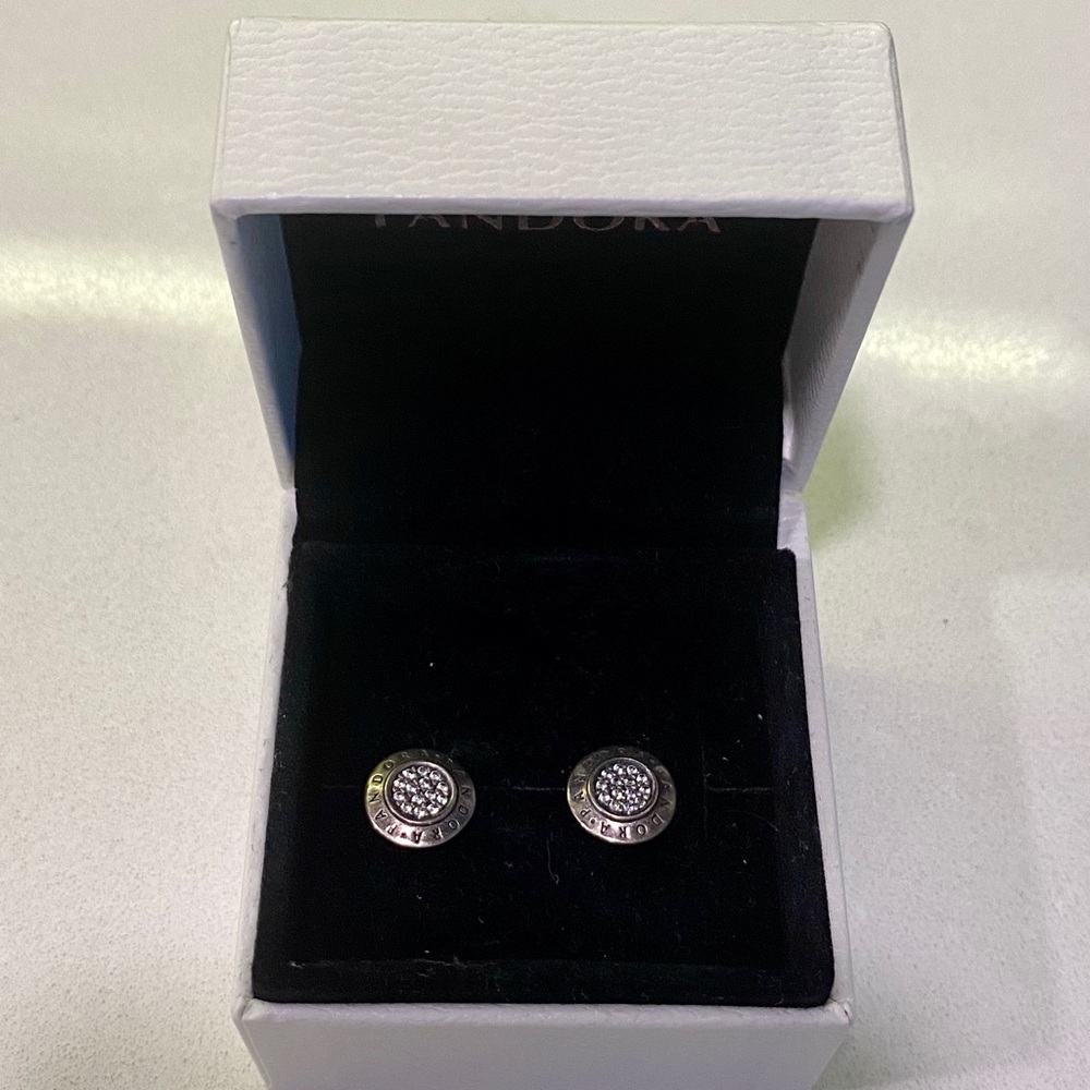 Pandora logo earrings